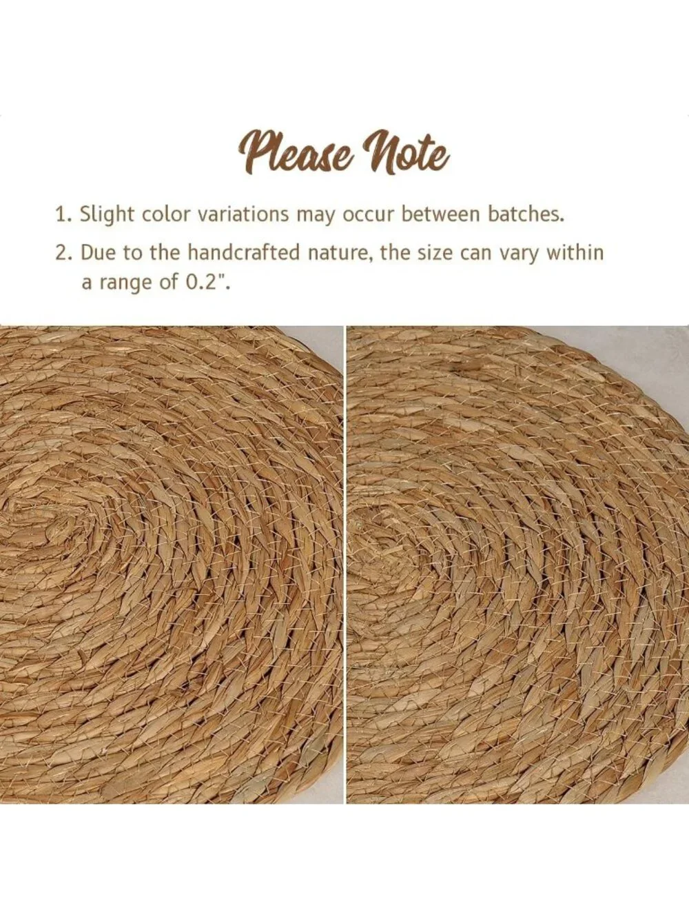 Set of 10 Round Woven Placemats, Boho Rustic Table Chargers, Jute Braided Decor